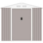 Voir la diapositive 1 : MARKET24 Abri de jardin en métal 4,07 m² - 213 x 191 x 195 cm - MARS - Kit d'ancrage inclus, 2 portes coulissantes - Taupe