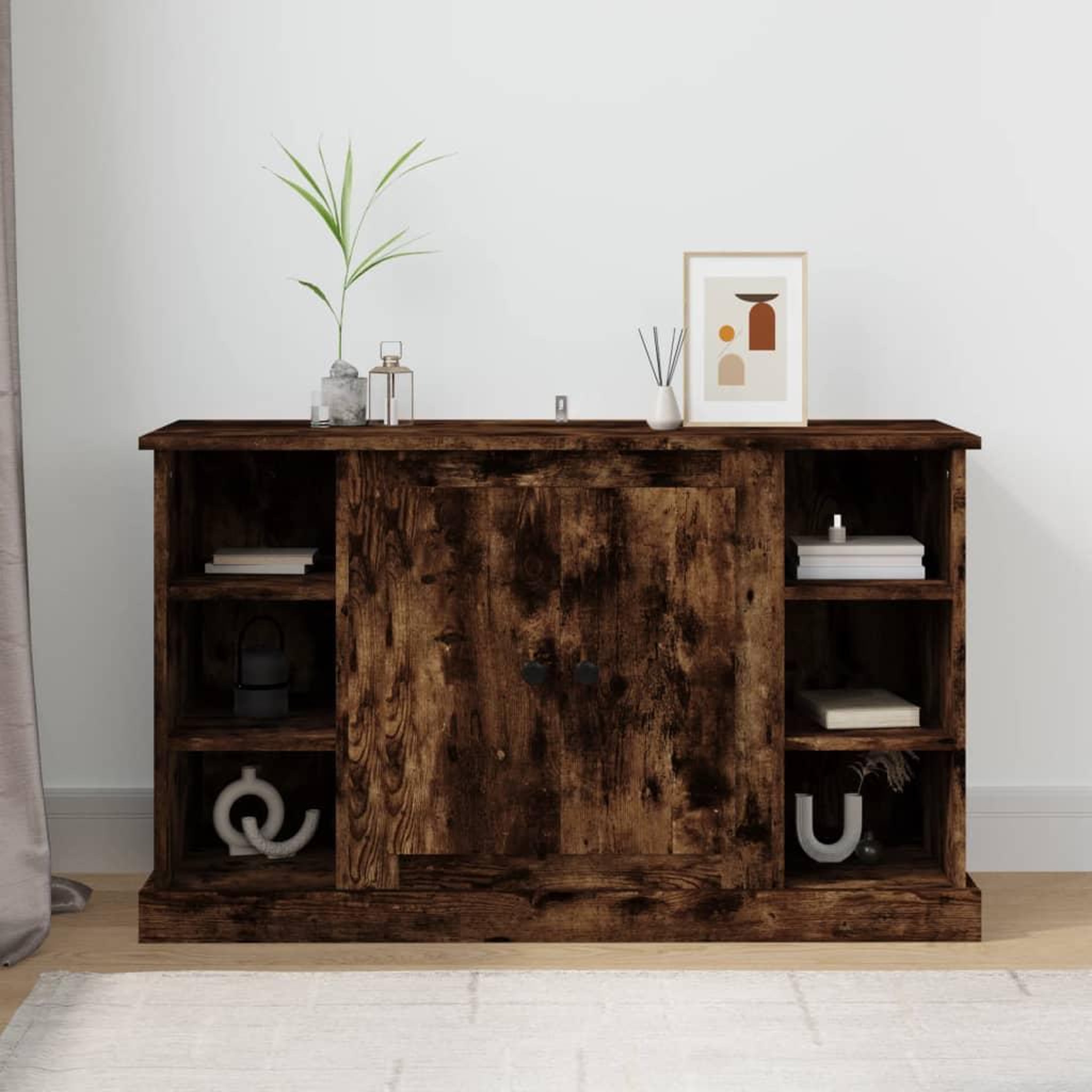 Voir la diapositive 1 : VIDAXL Buffet Chene fume 100x35,5x60 cm Bois d'ingenierie