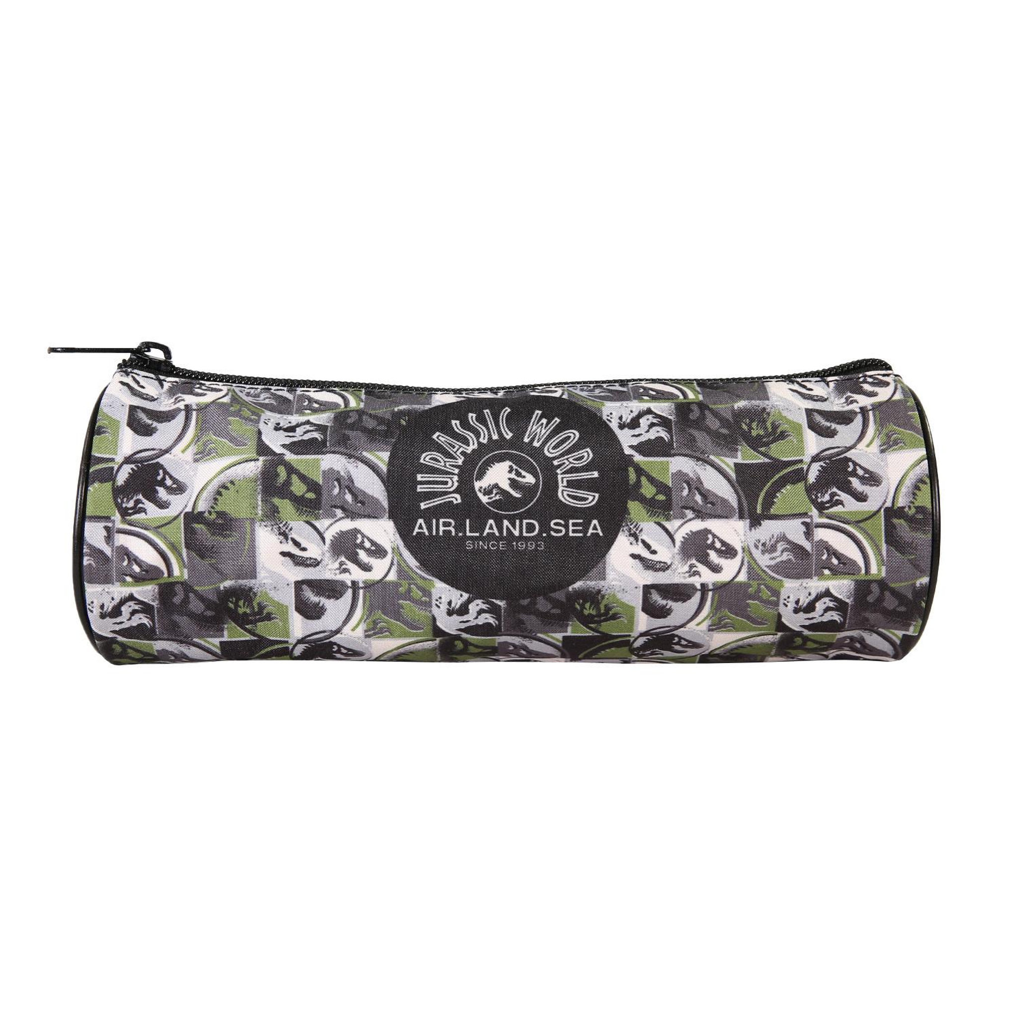 Bagtrotter Jurassic World - Trousse scolaire ronde - Vert/Noir - Garçon - 1 compartiment zippé