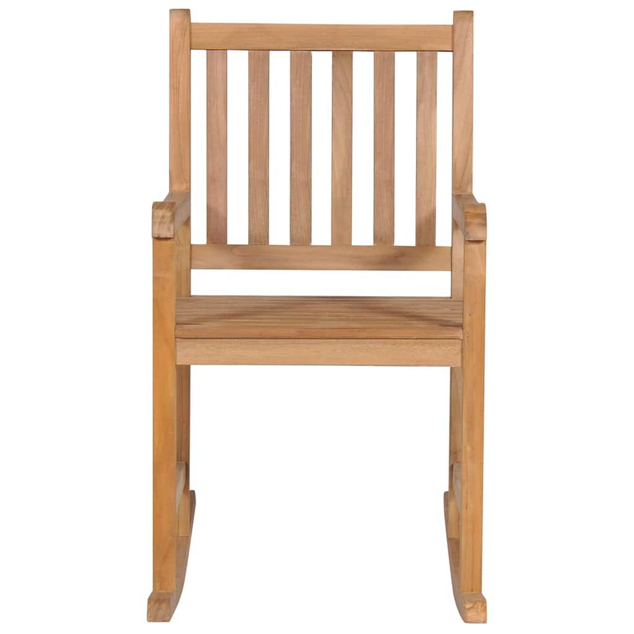 Voir la diapositive 3 : VIDAXL Chaise a bascule avec coussin rouge Bois de teck solide