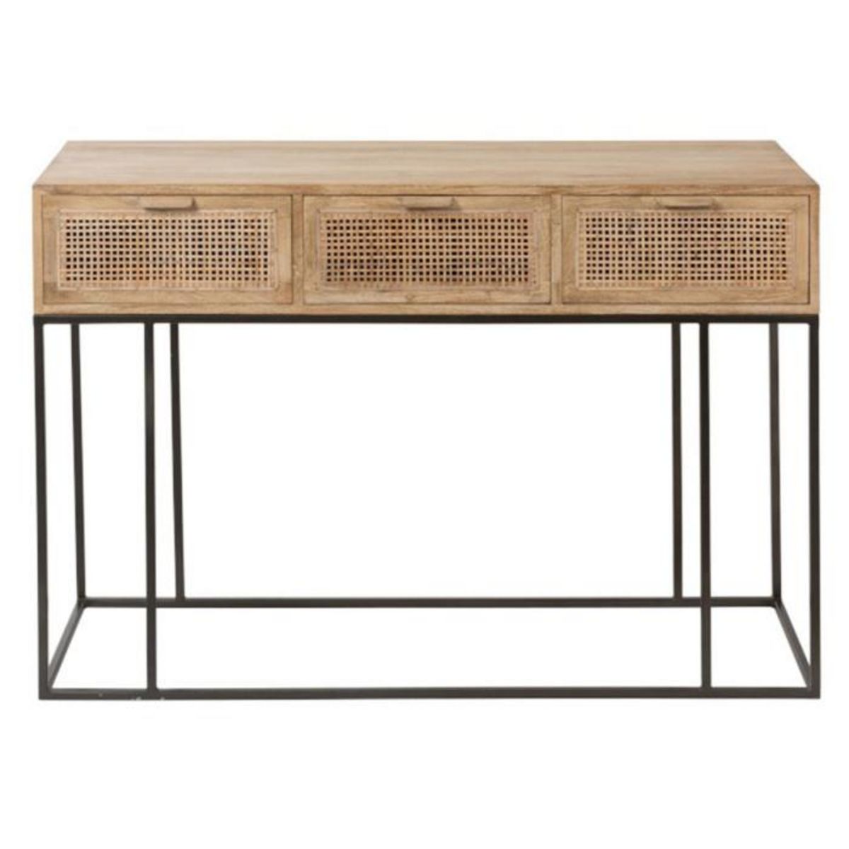 Paris Prix Console 3 Tiroirs en Bois  Bombay  120cm Naturel