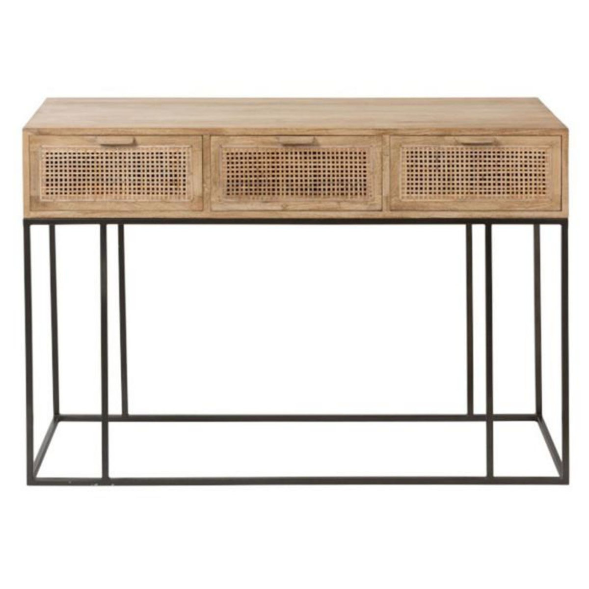Paris Prix Console 3 Tiroirs en Bois  Bombay  120cm Naturel