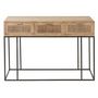Voir la diapositive 2 : Paris Prix Console 3 Tiroirs en Bois  Bombay  120cm Naturel