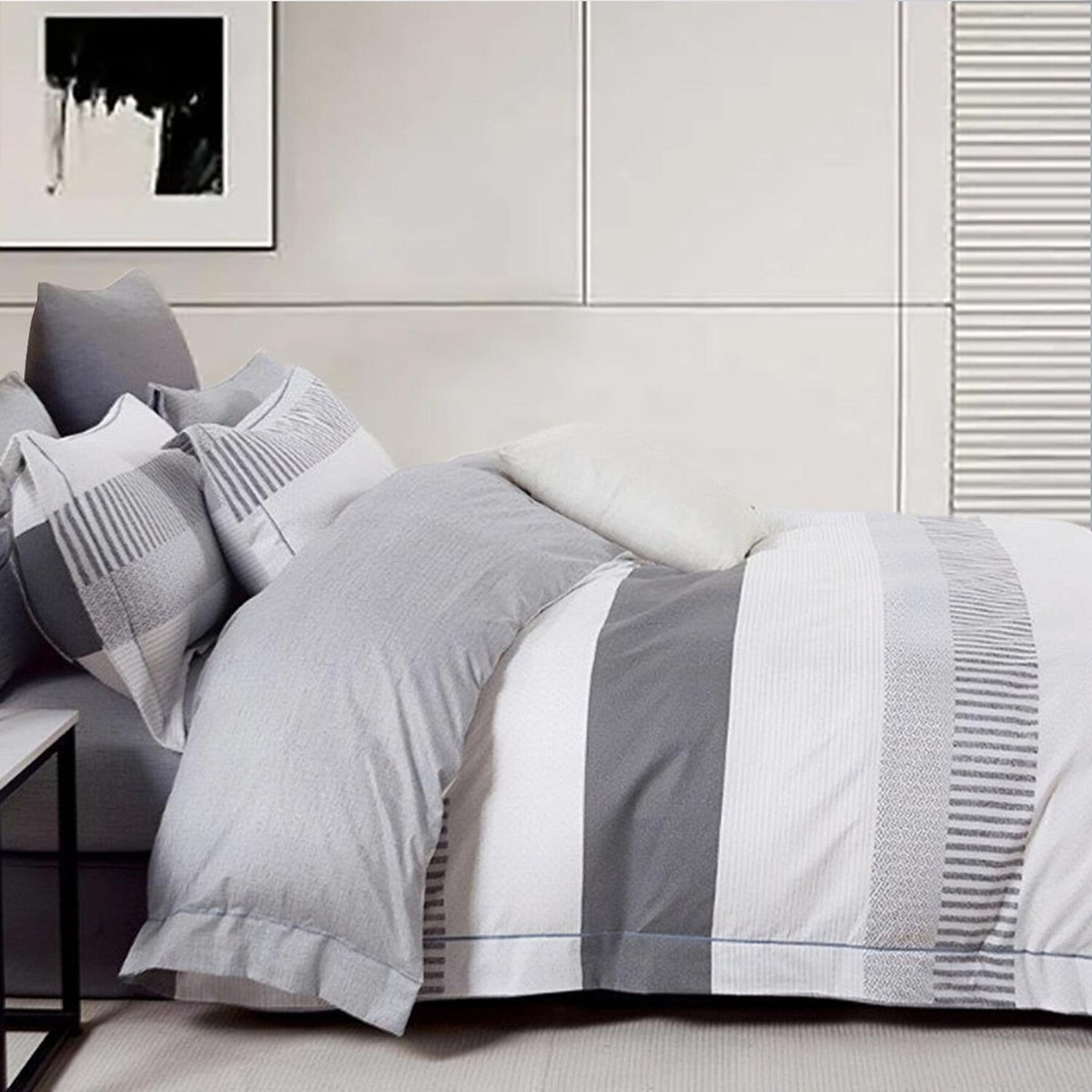 Home collection Parure housse de couette 100 % coton 57 fils Calvin