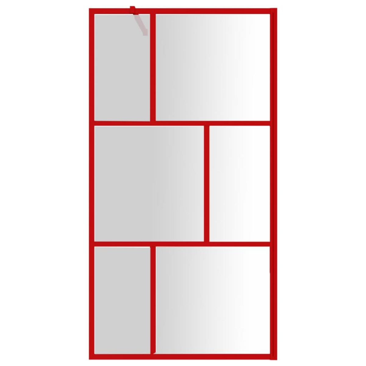 VIDAXL Paroi de douche avec verre ESG transparent rouge 115x195 cm