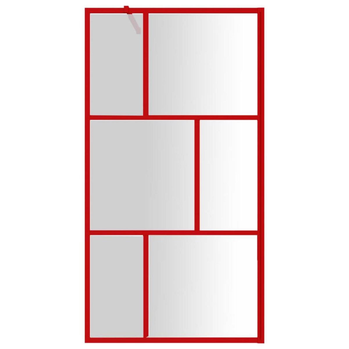 VIDAXL Paroi de douche avec verre ESG transparent rouge 115x195 cm