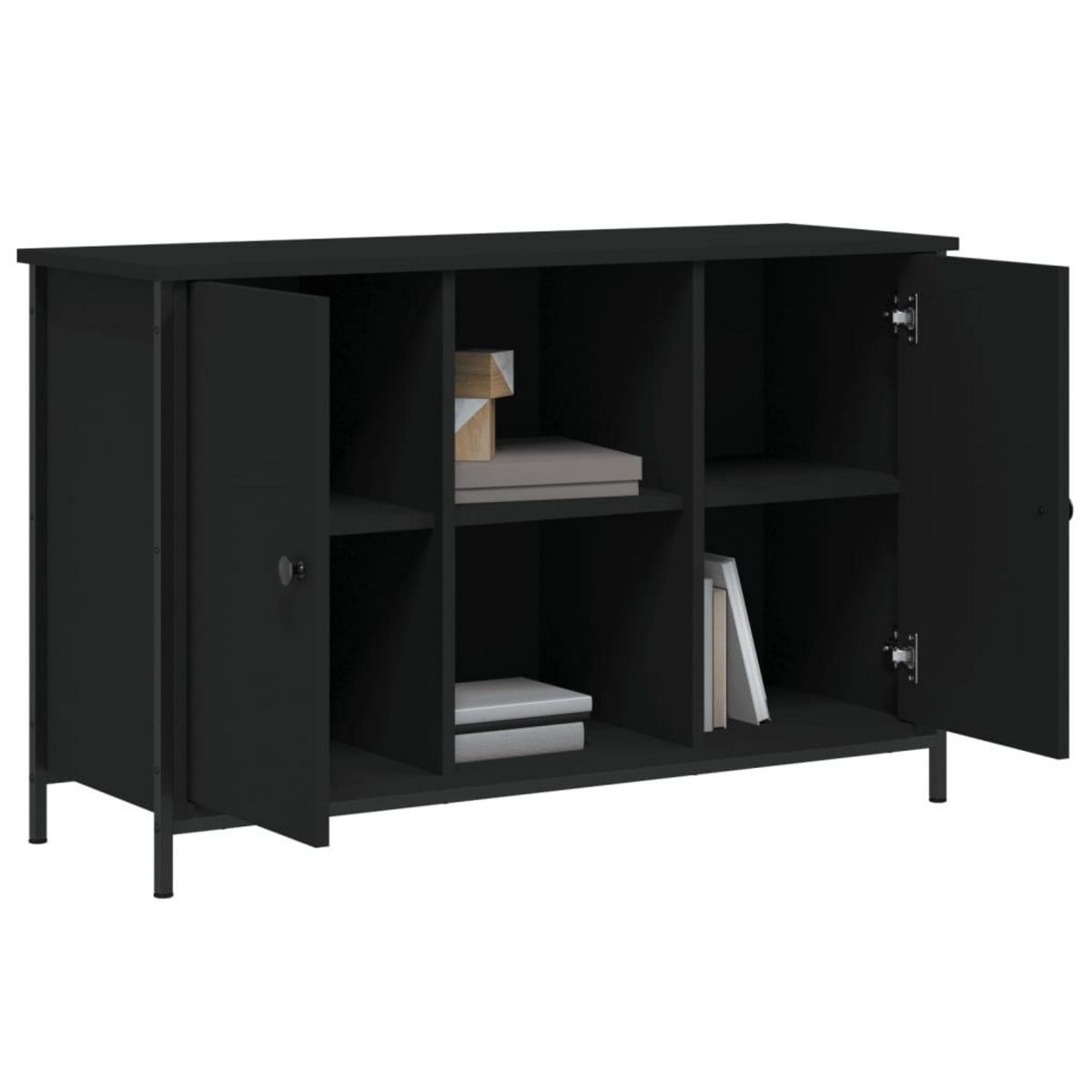 VIDAXL Meuble TV noir 100x35x65 cm bois d'ingenierie