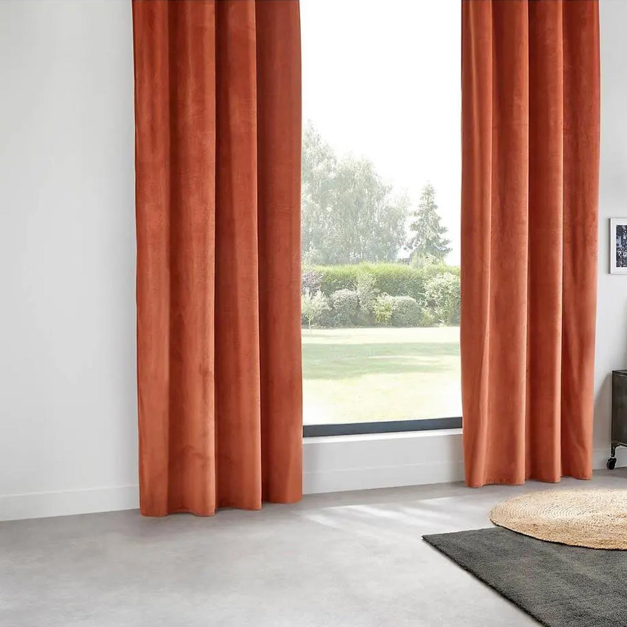 ATMOSPHERA Rideau occultant velours  dolce  140x260cm terracotta