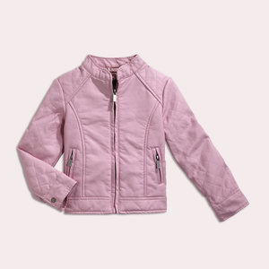 Veste Simili Cuir Fille Enfant - Blouson Court Automne Printemps - Taille 4-5 Ans à 12-14 Ans - Matière PU Douce