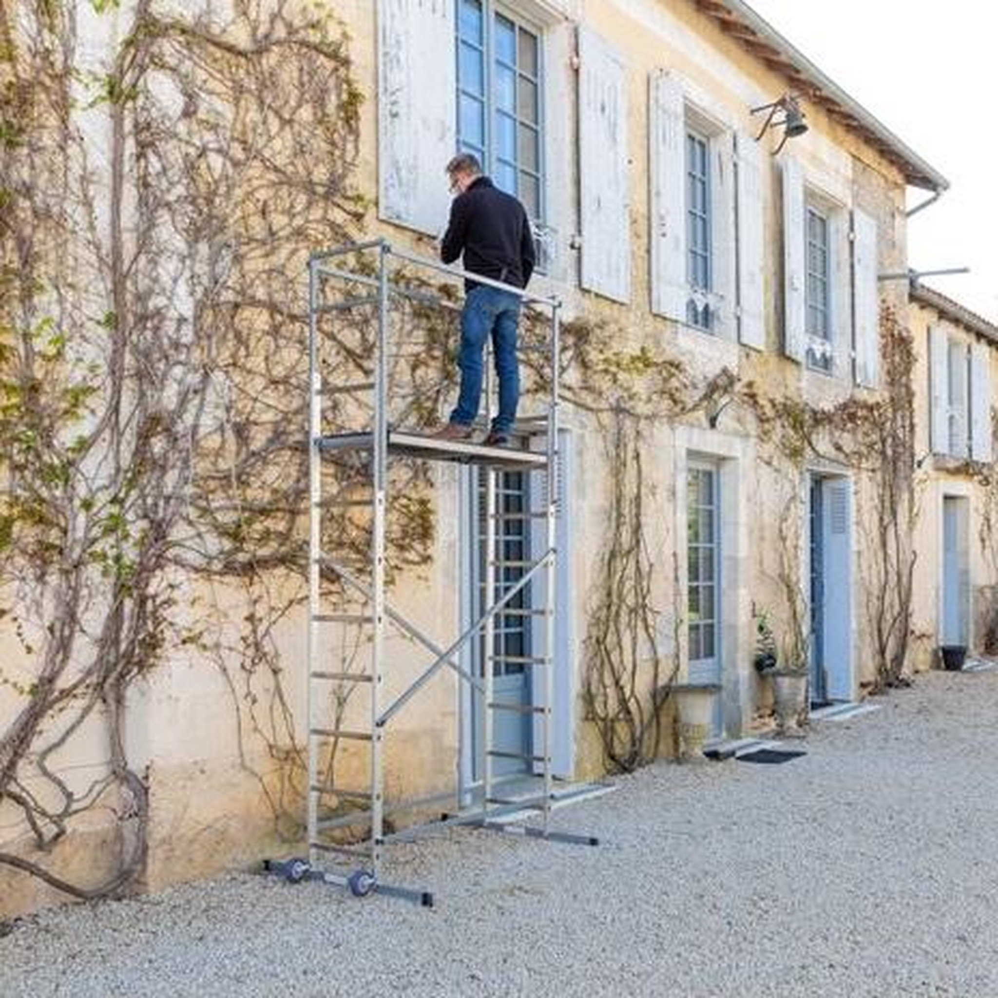 Voir la diapositive 6 : HAILO Echafaudage roulant d'escalier 5m en aluminium - HOBBYSTEP H5