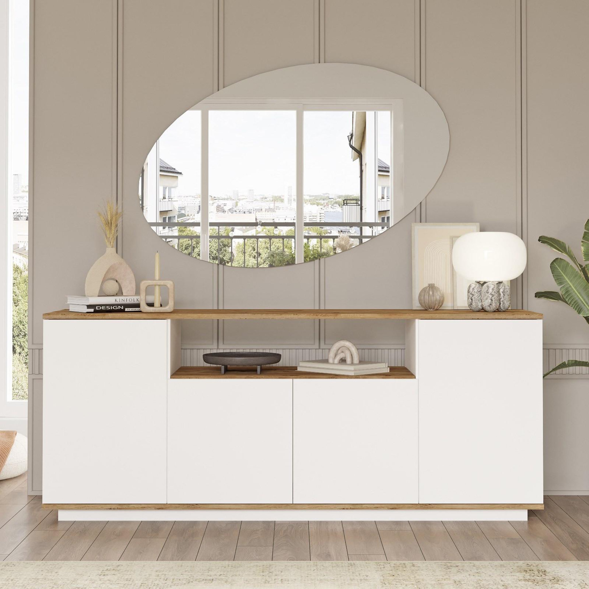Voir la diapositive 2 : Habitat et Jardin Buffet en bois  fr15  - 180 x 44 x 75 cm - pin atlantique blanc