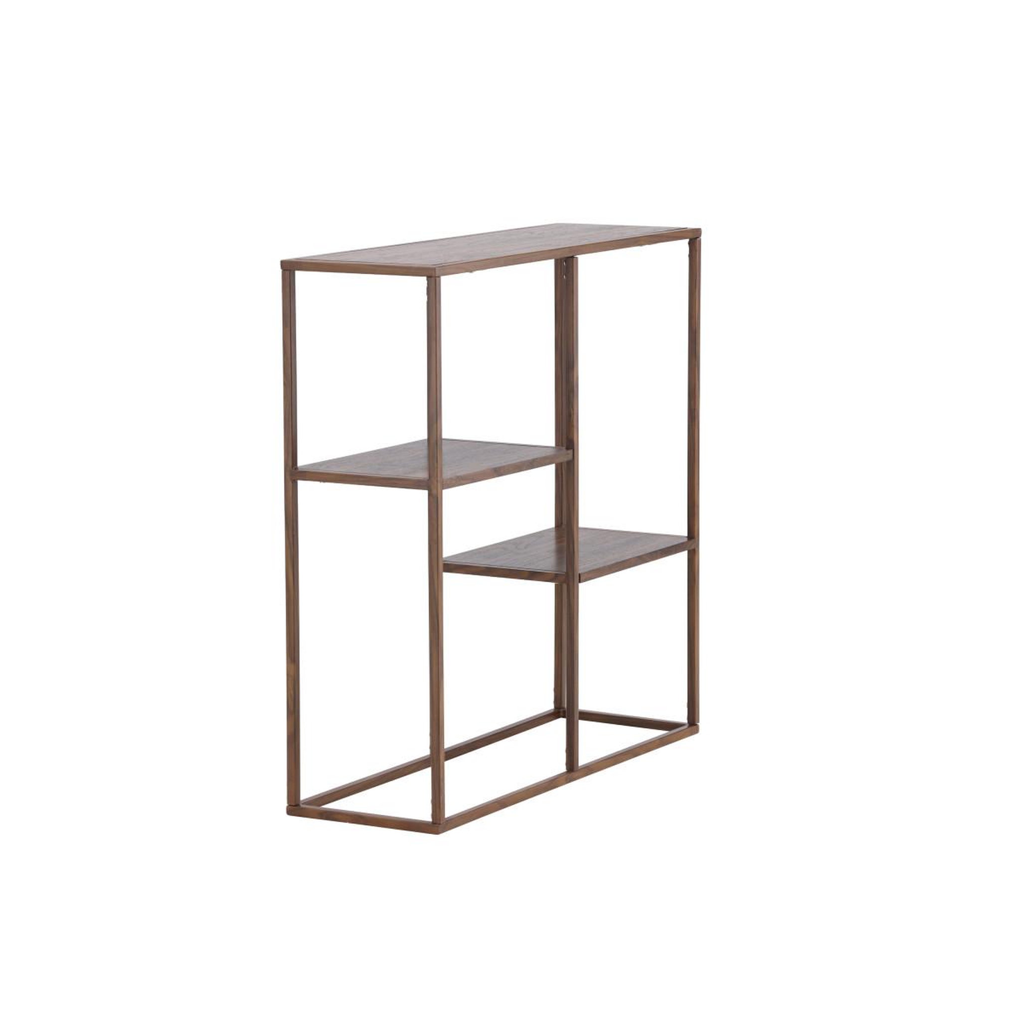 Voir la diapositive 2 : Paris Prix Étagère 3 niveaux en métal  staal  81cm noyer