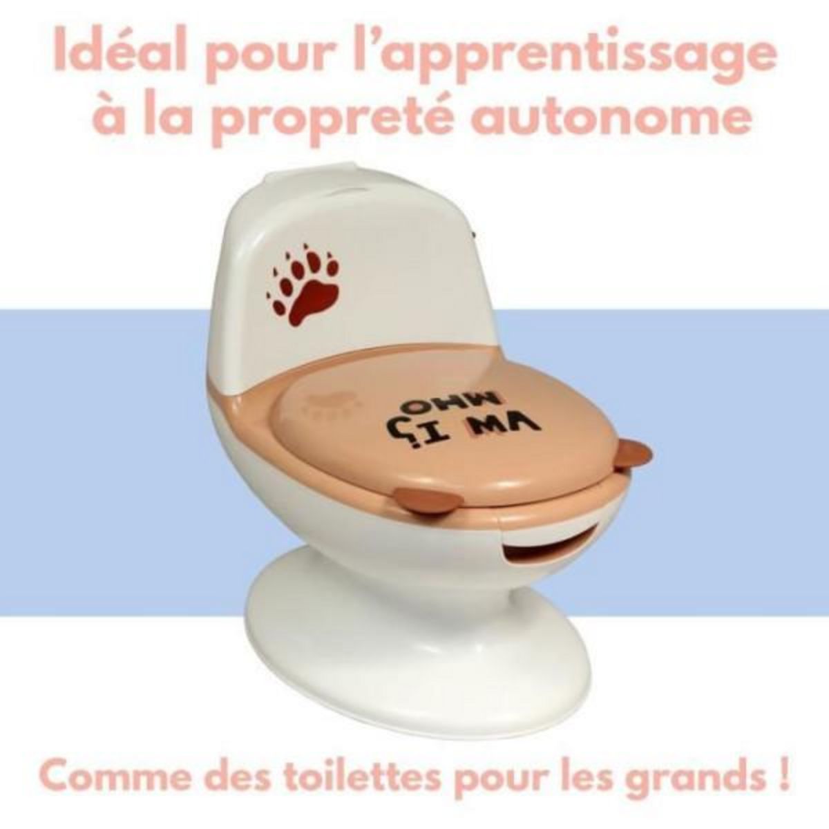BAMBISOL Pot bébé éducatif BAMBISOL - Couvercle et siege rabattable - Manette chasse-d'eau