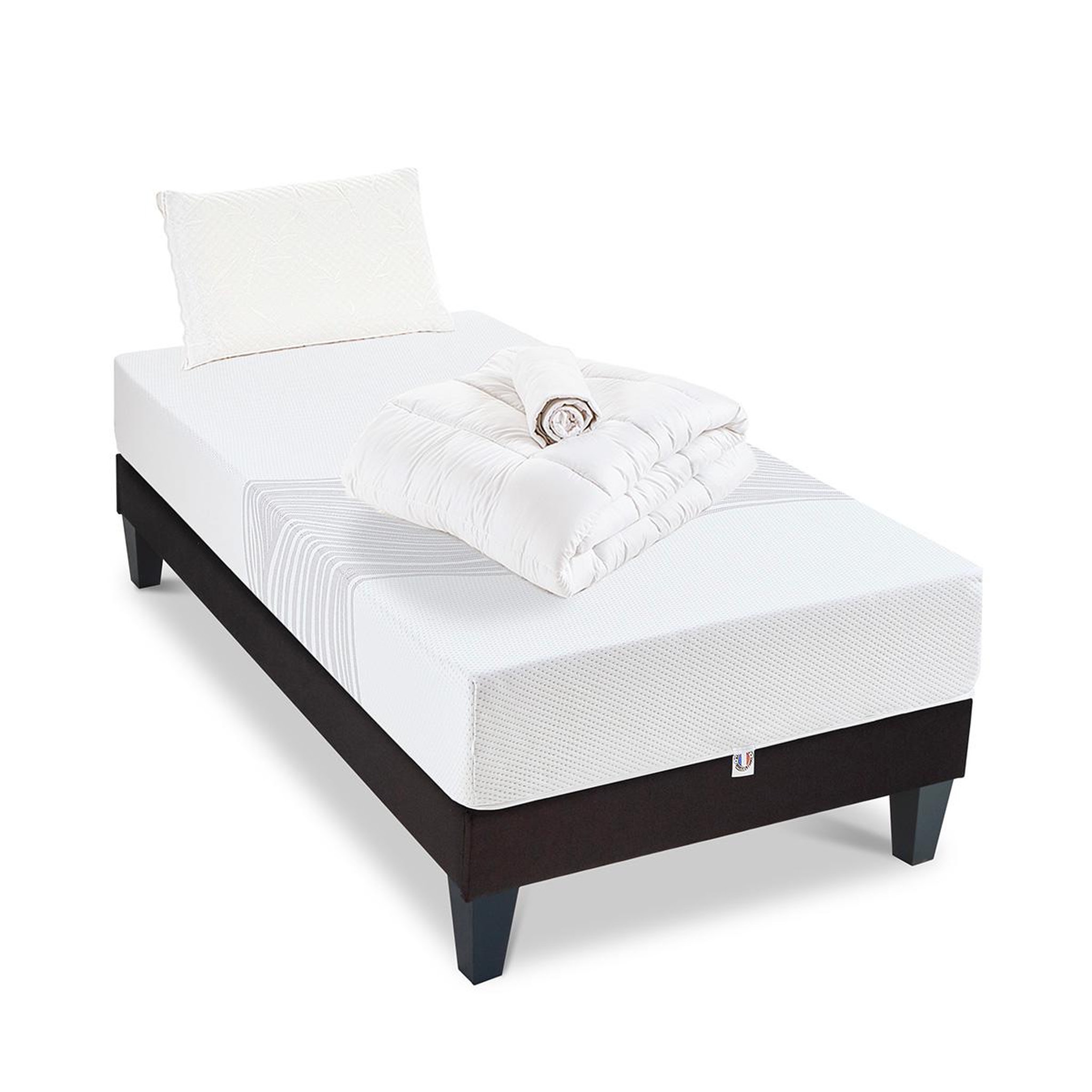 Voir la diapositive 5 : OLYMPE LITERIE Olympe literie | pack prêt à dormir sensitive | matelas mémoire de forme + sommier + accessoires