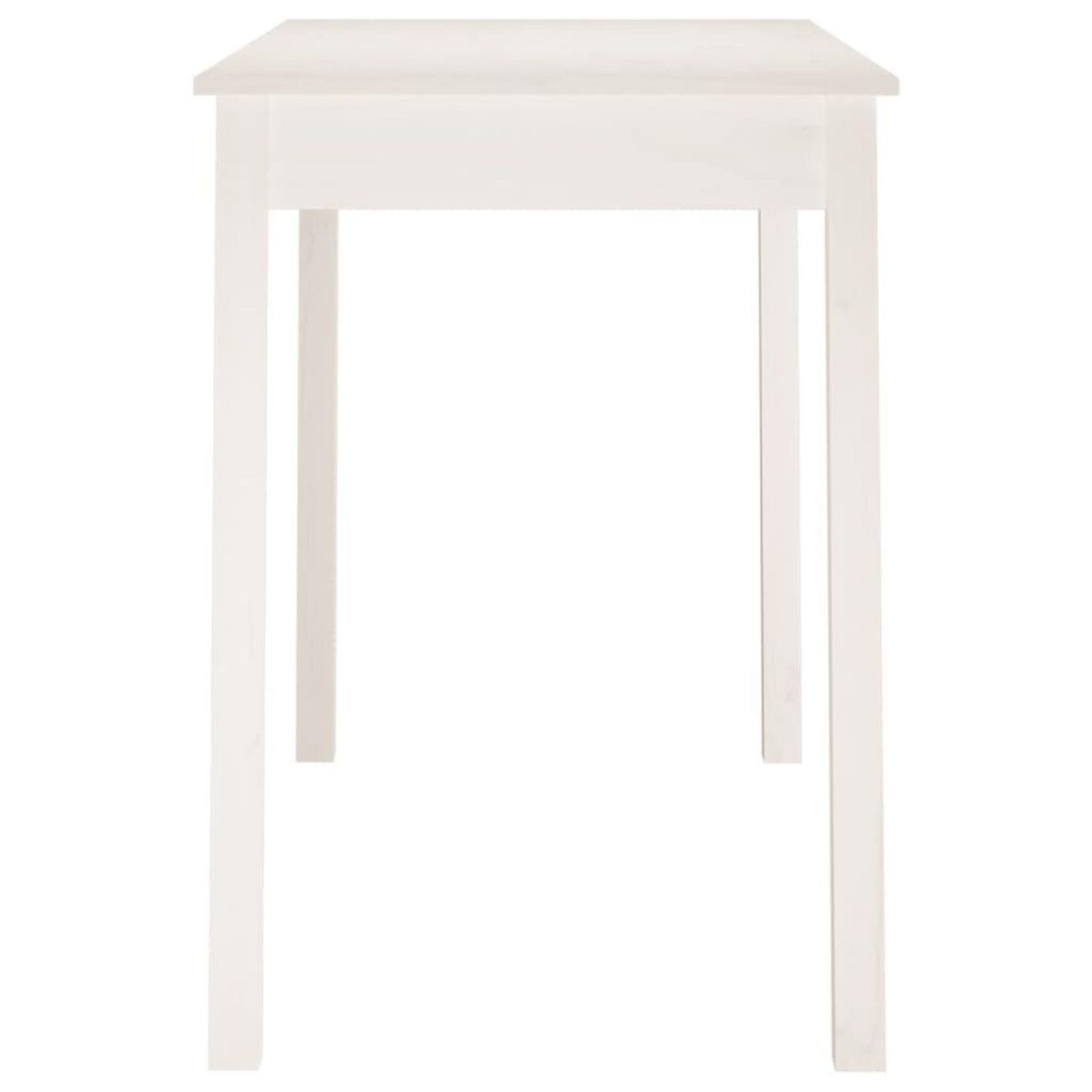 VIDAXL Table a manger Blanc 110x55x75 cm Bois massif de pin
