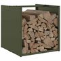 Voir la diapositive 4 : VIDAXL Portant de bois chauffage vert olive 40x40x40 cm