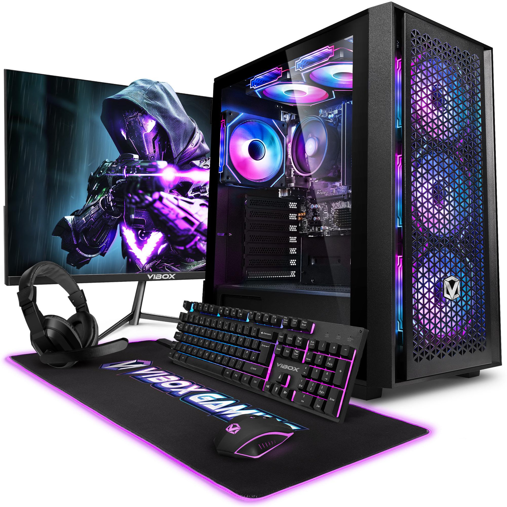 VIBOX PC Gamer Complet - Ryzen 3 3200G, 16 Go RAM, 1 To SSD, Windows 11, WiFi 6 + Bluetooth 5.4