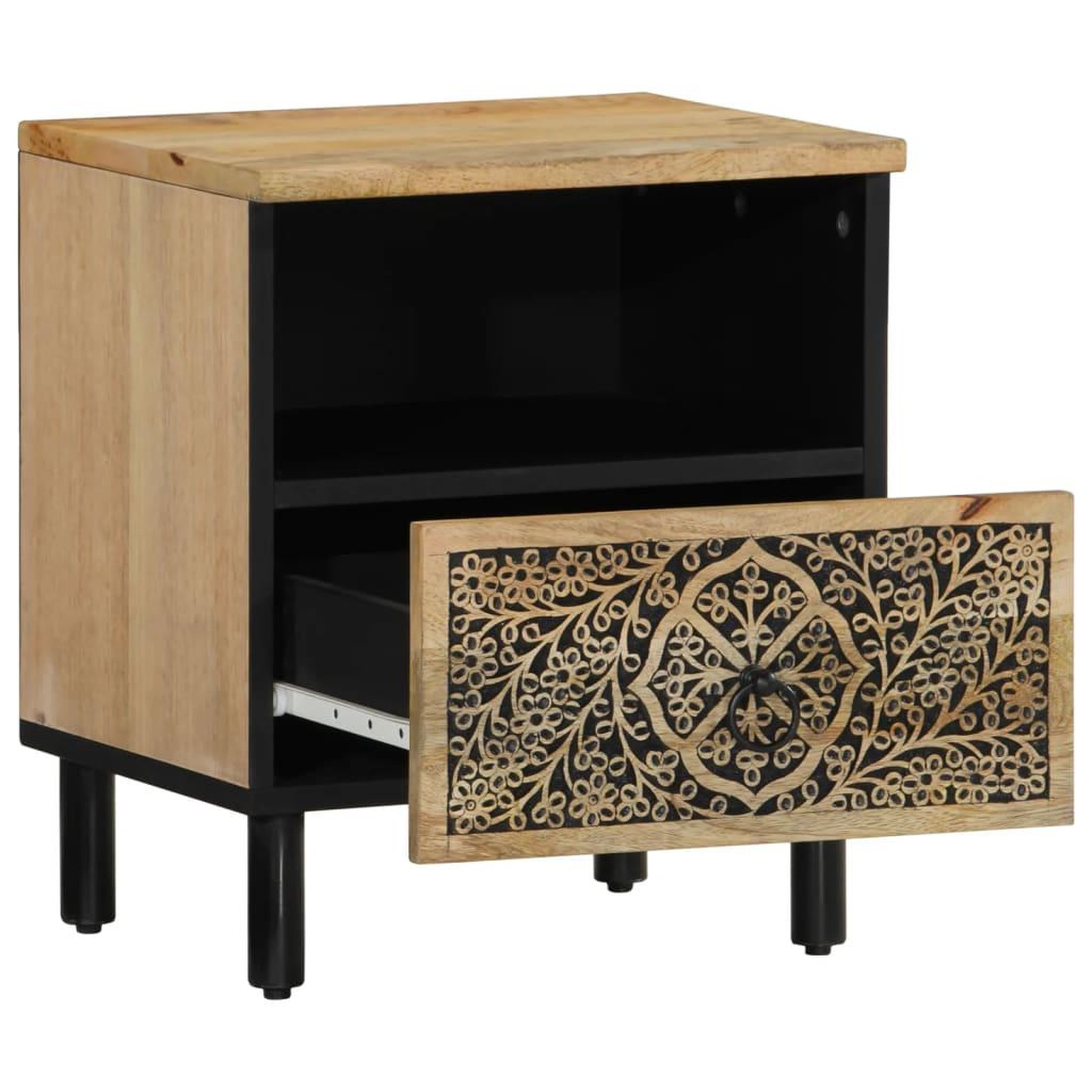 Voir la diapositive 4 : VIDAXL Table de chevet 40x33x46 cm Bois de manguier solide