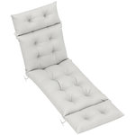 OUTSUNNY Matelas bain de soleil style Chesterfield - matelas de transat - coussin de chaise longue - tissu gris clair