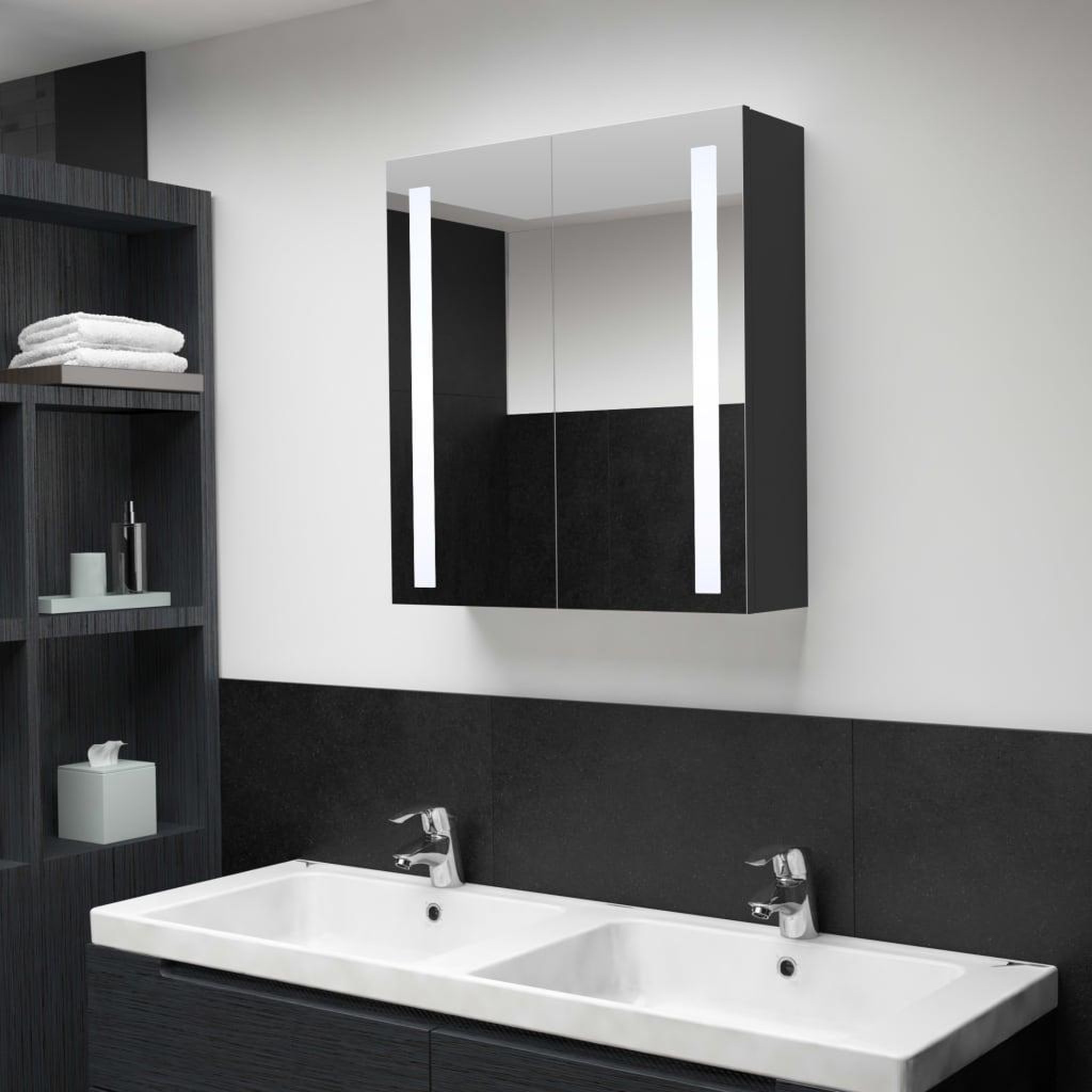 VIDAXL Armoire de salle de bain a miroir LED 62x14x60 cm