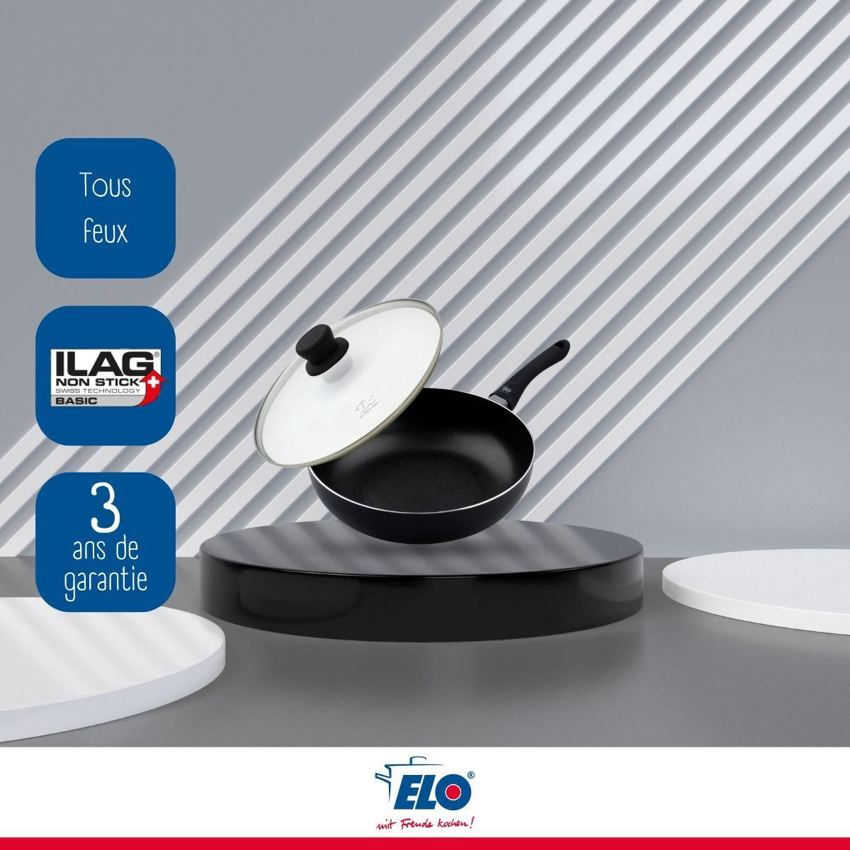 ELO Poêle à frire 20 cm avec couvercle en verre Elo Smart Life