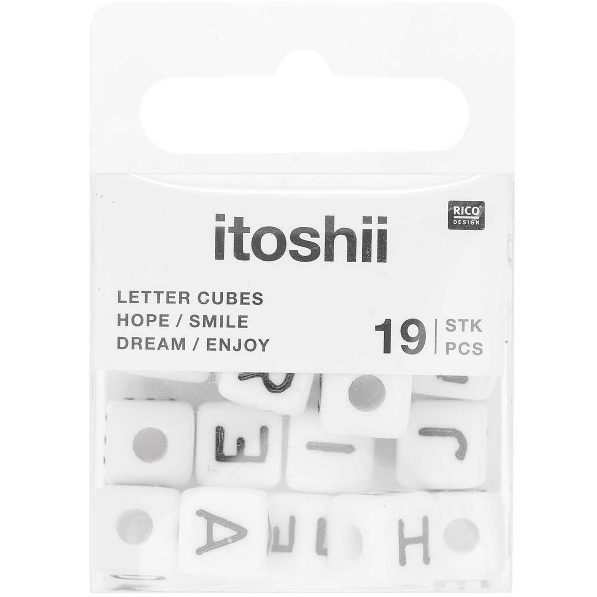 RICO DESIGN Itoshii parck de 19 perles ponii hope smile dream enjoy