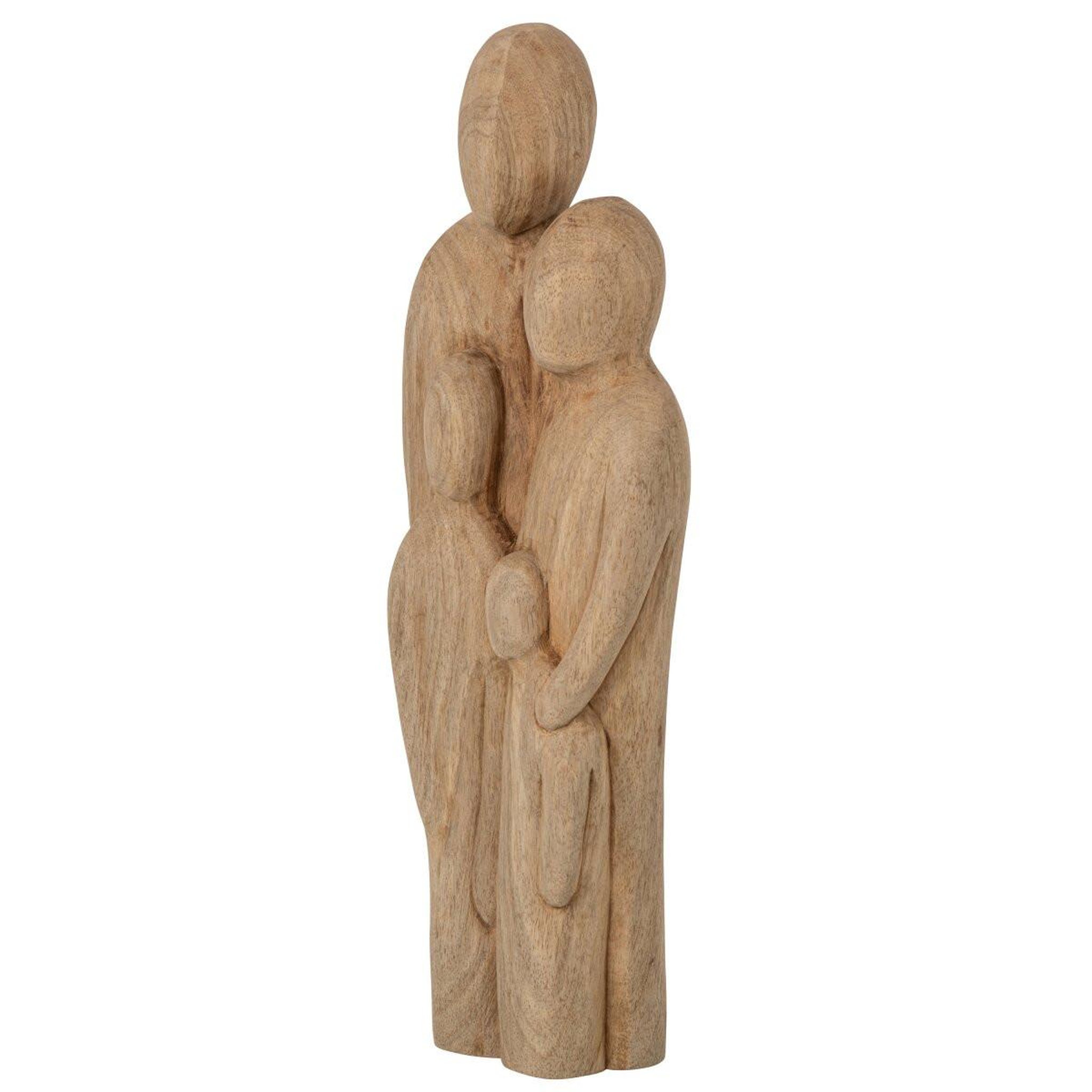Voir la diapositive 2 : J-LINE Statuette famille en bois  zélie  41cm naturel