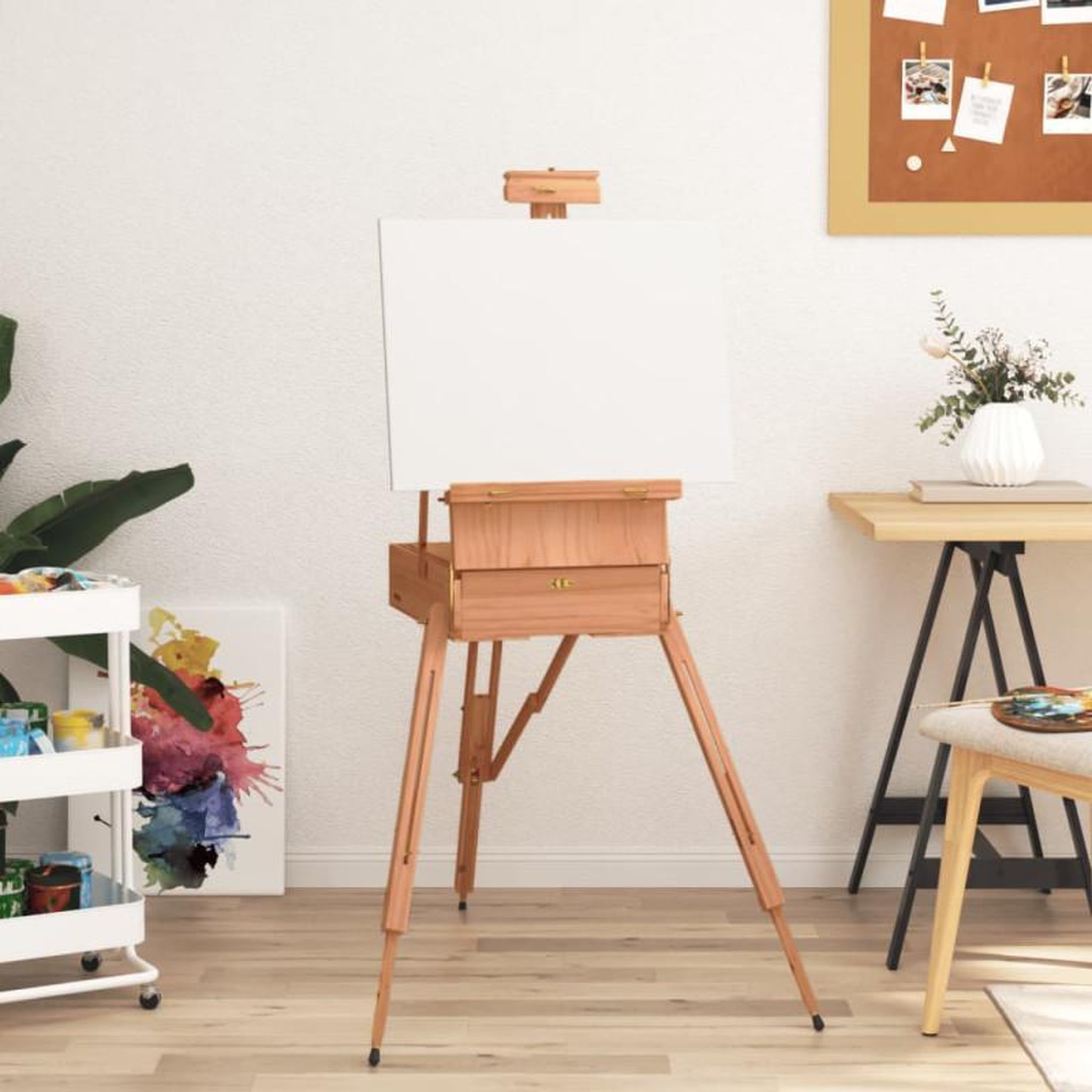 VIDAXL Chevalet 81x121x173 cm bois de hêtre massif