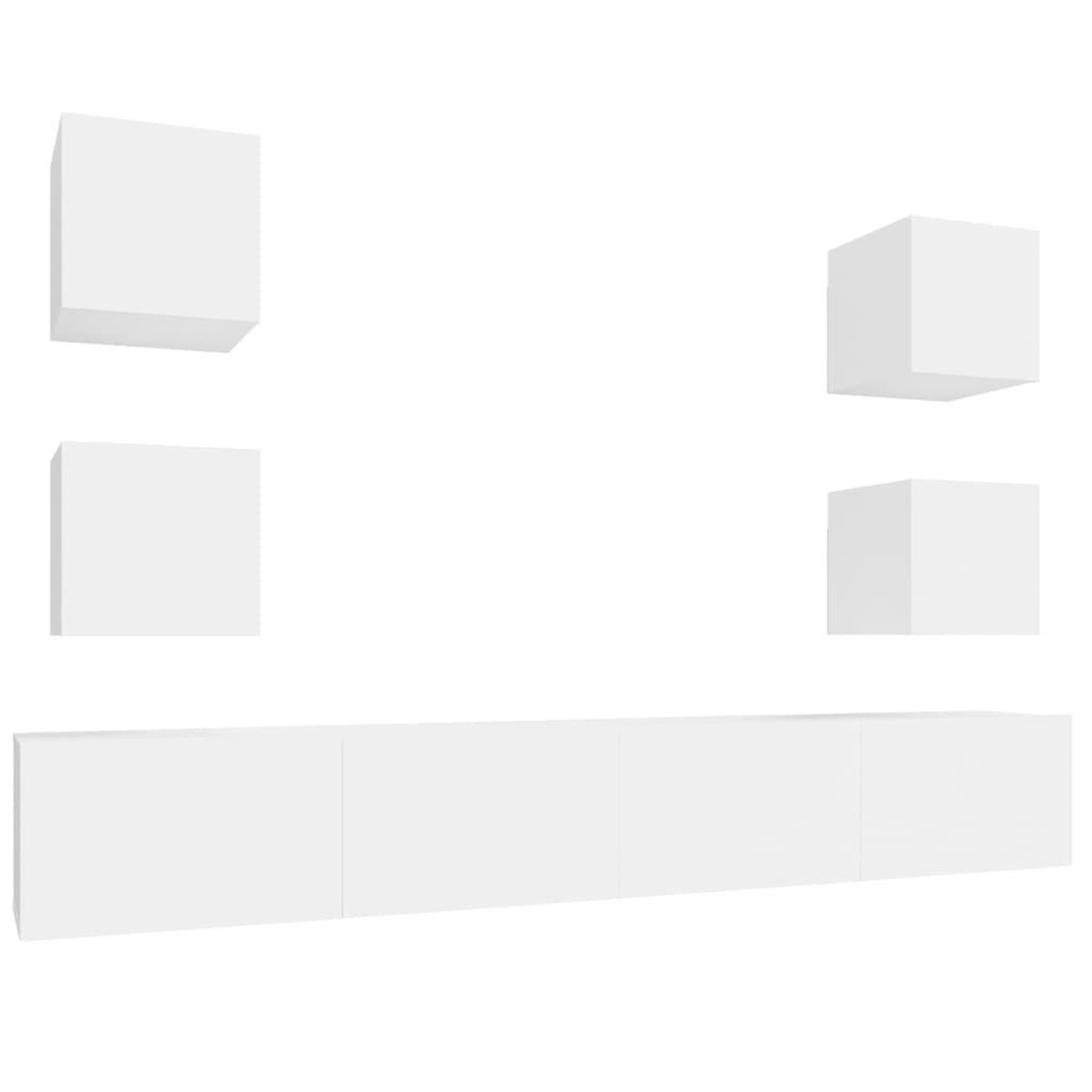 Voir la diapositive 2 : VIDAXL Ensemble de meubles TV 6 pcs Blanc Bois d'ingenierie