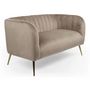 Voir la diapositive 1 : Paris Prix Canapé 2 Places en Velours  Reuben  128cm Taupe