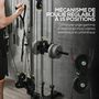 Voir la diapositive 6 : HOMCOM Station de musculation montage mural - double poulie, tirage poitrine, lat pulldown - acier gris noir