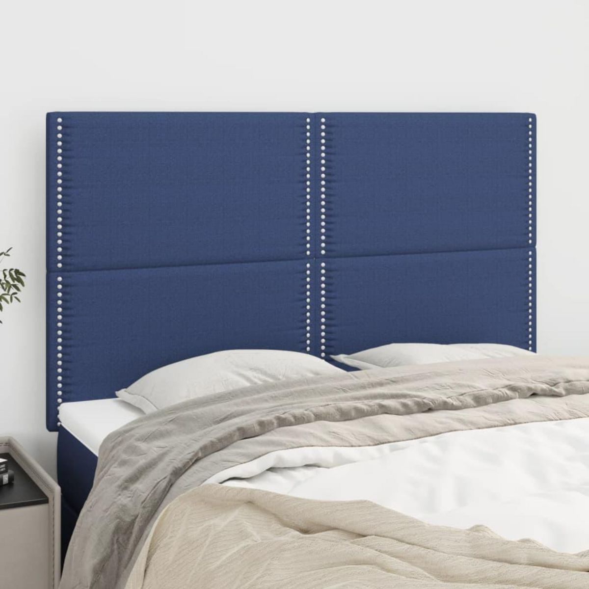 VIDAXL Tetes de lit 4 pcs Bleu 72x5x78/88 cm Tissu
