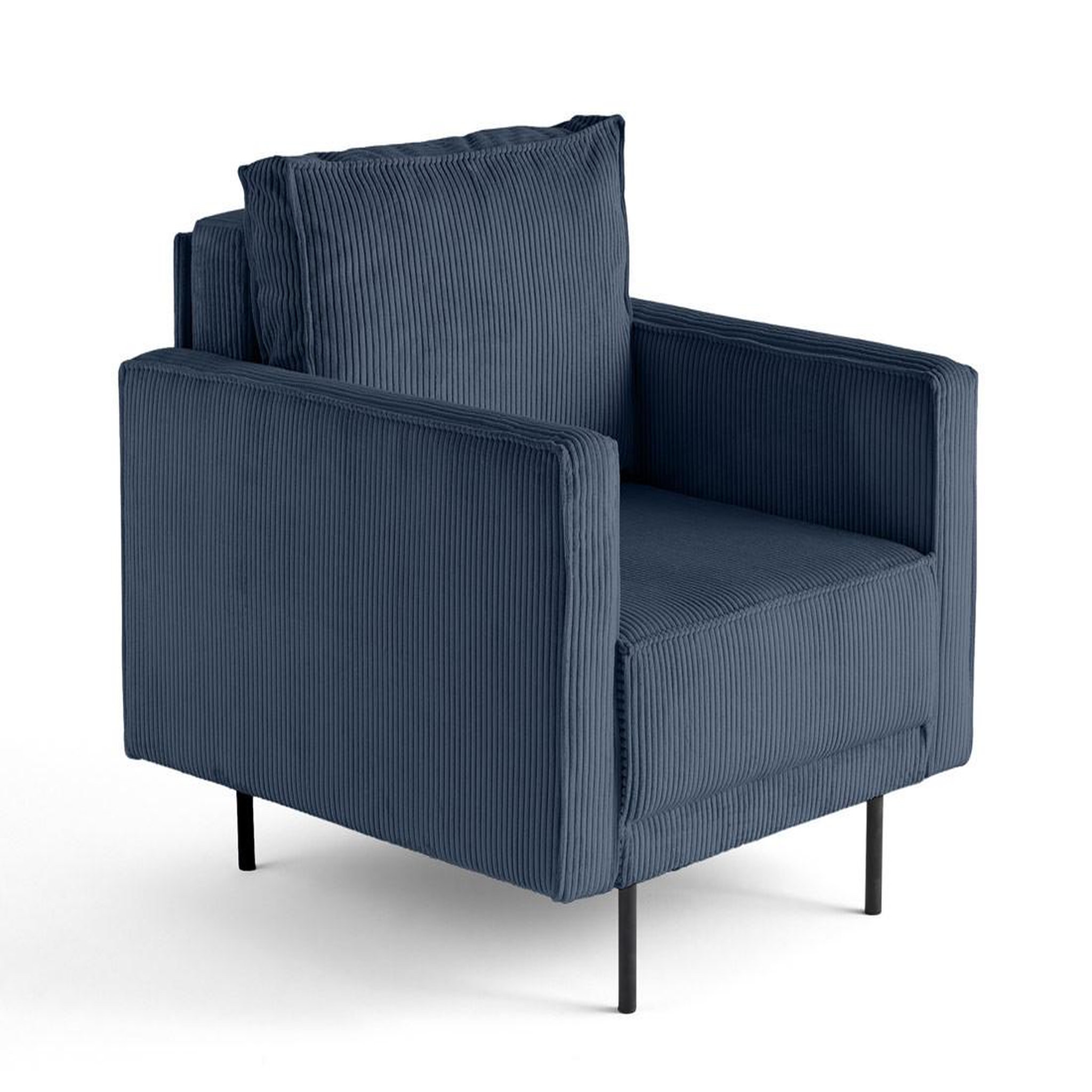 Voir la diapositive 3 : LISA DESIGN Charlie - fauteuil - pieds hauts - en velours côtelé