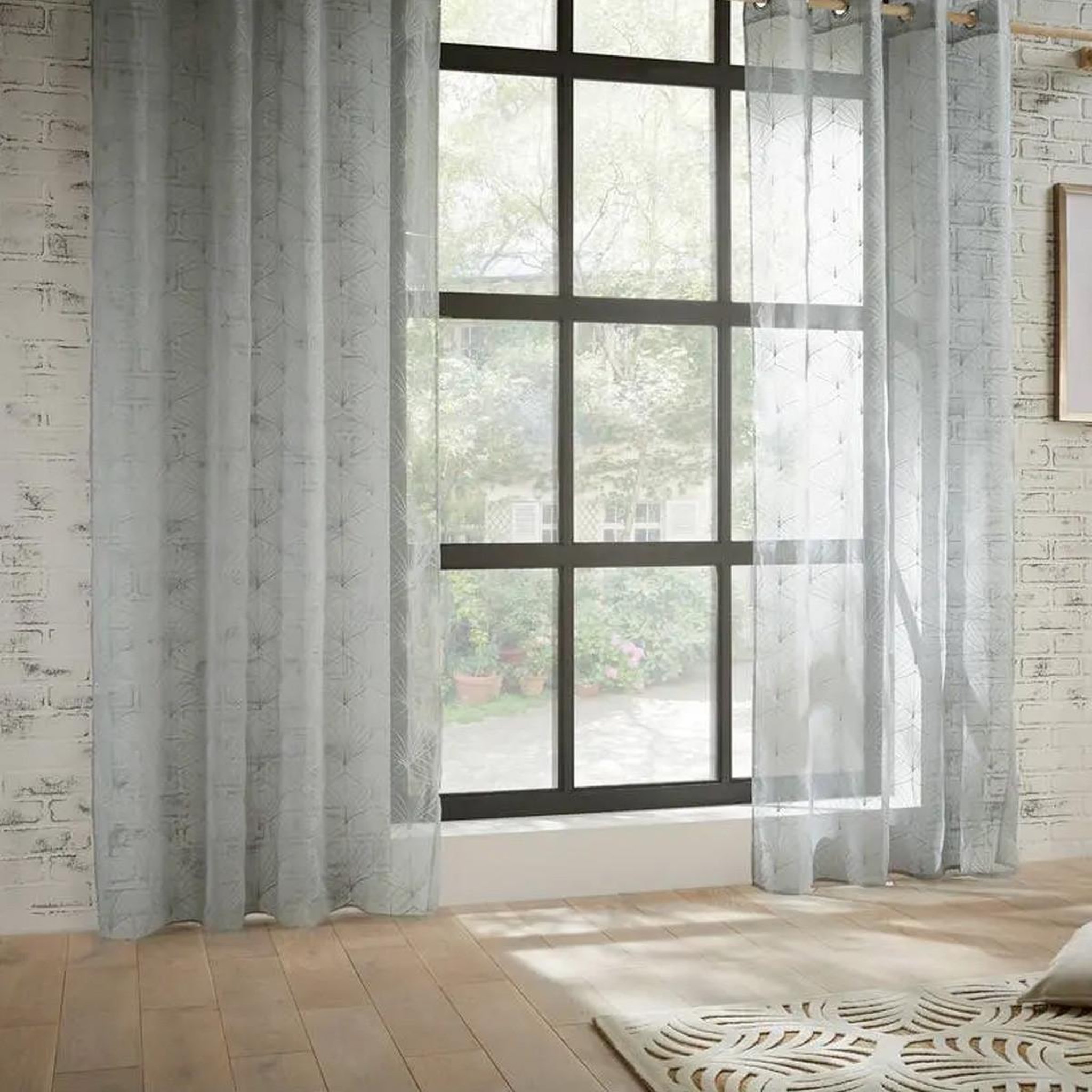 Voir la diapositive 2 : ATMOSPHERA Rideau voilage à œillets  mya  140x240cm gris