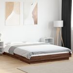 VIDAXL Cadre de lit avec lumieres LED sans matelas 135x190 cm