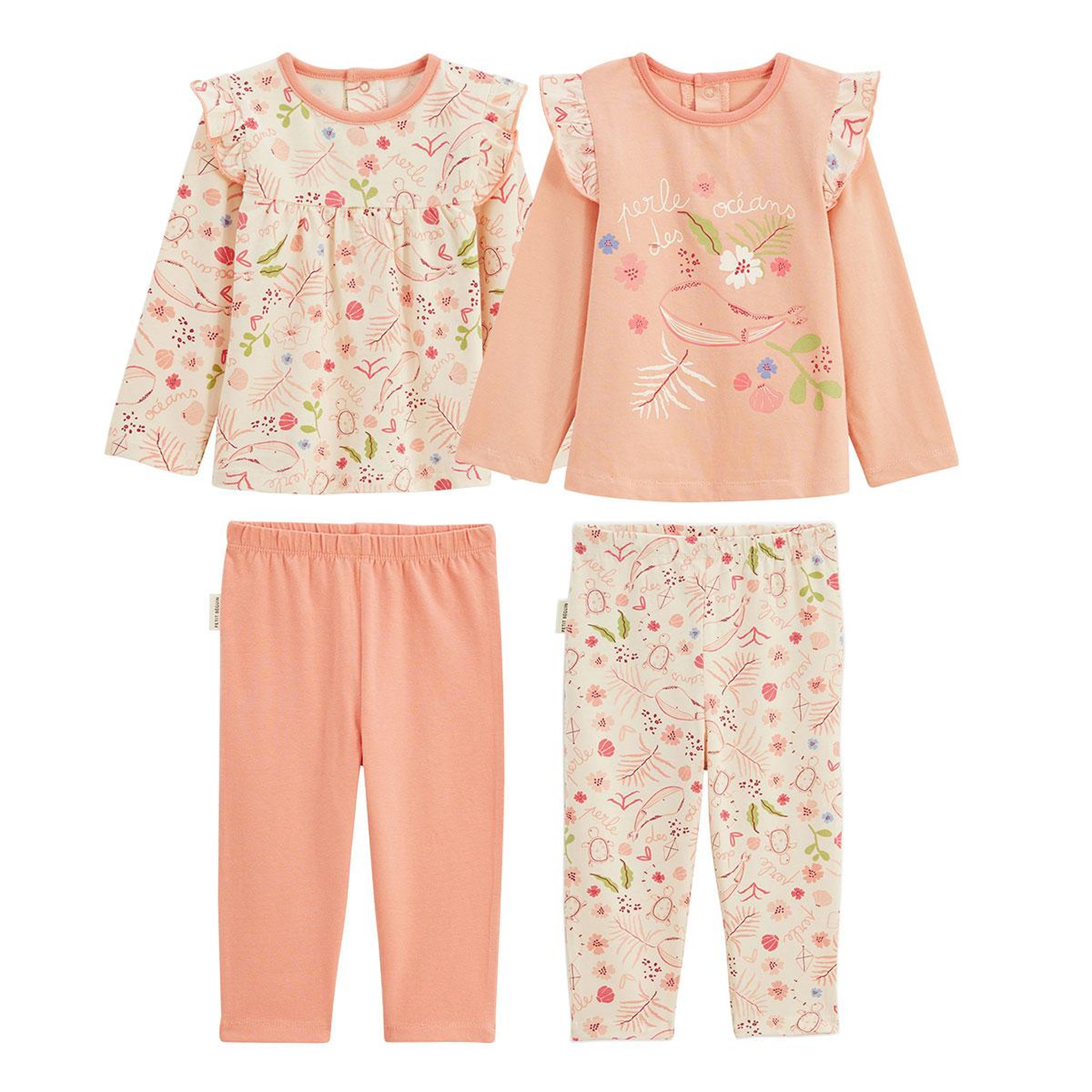 Voir la diapositive 1 : PETIT BEGUIN Lot de 2 pyjamas enfant 2 pièces santa giulia