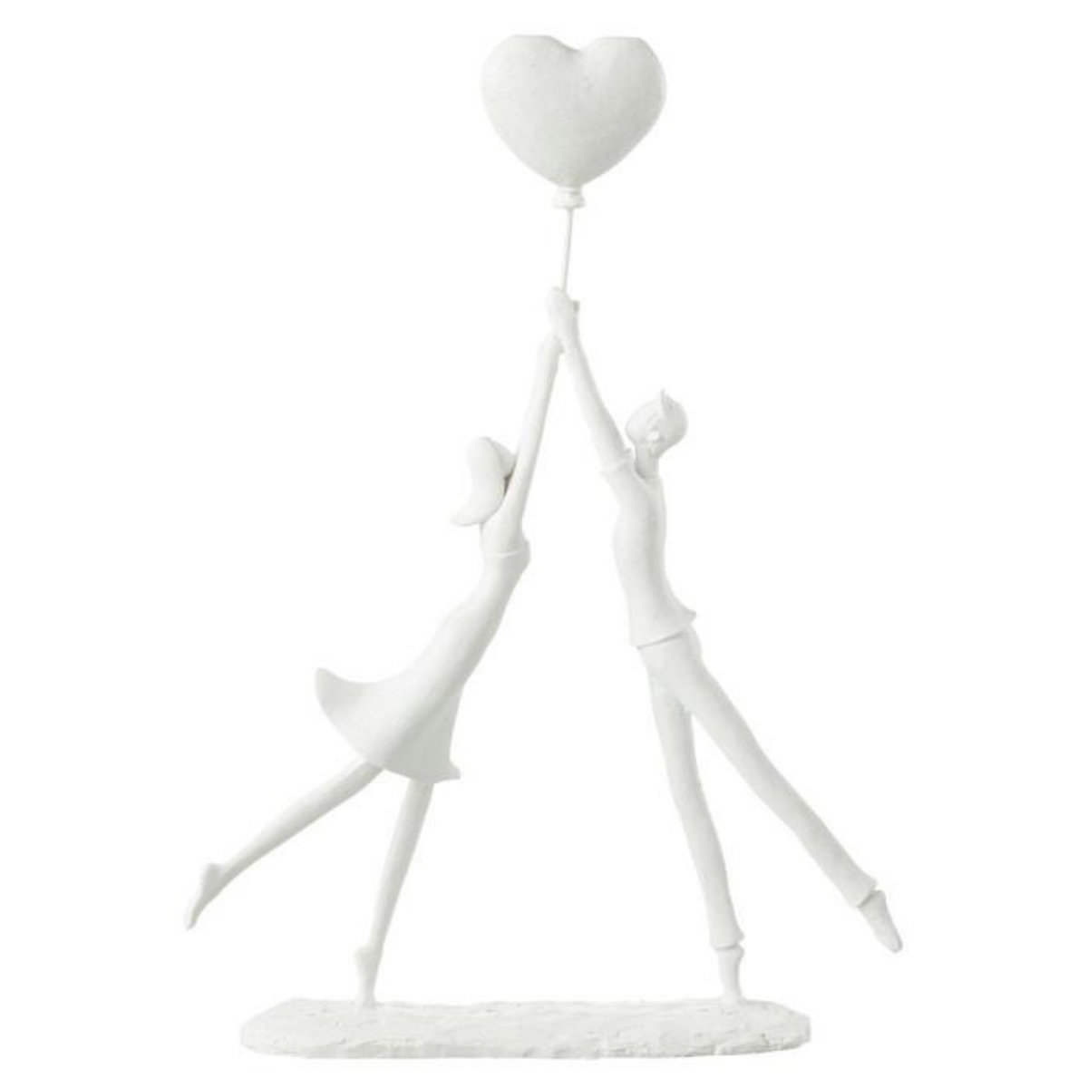 Paris Prix Statuette Déco  Couple Debout Cœur  36cm Blanc