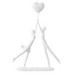 Paris Prix Statuette Déco  Couple Debout Cœur  36cm Blanc