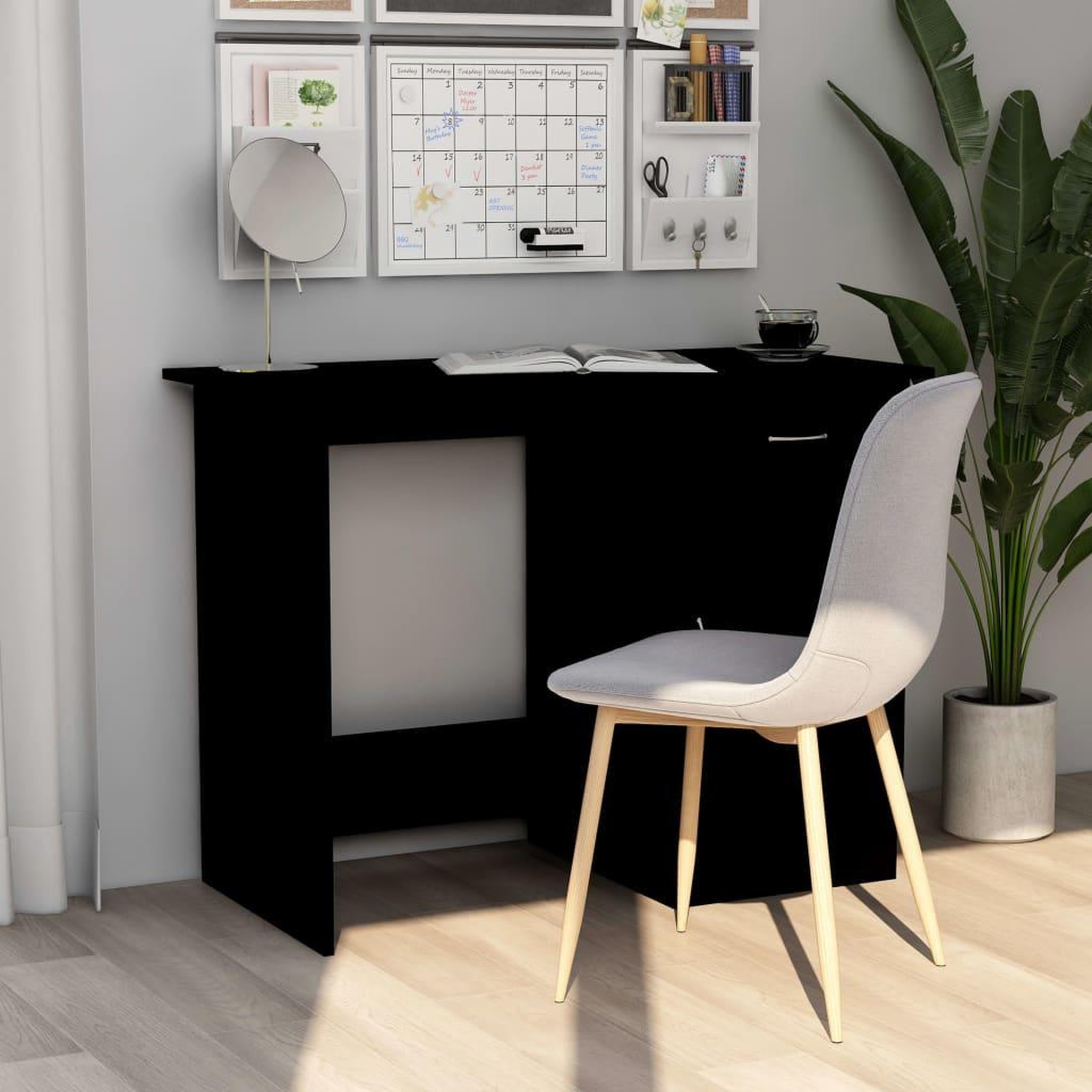 Voir la diapositive 1 : VIDAXL Bureau Noir 100x50x76 cm Bois d'ingenierie