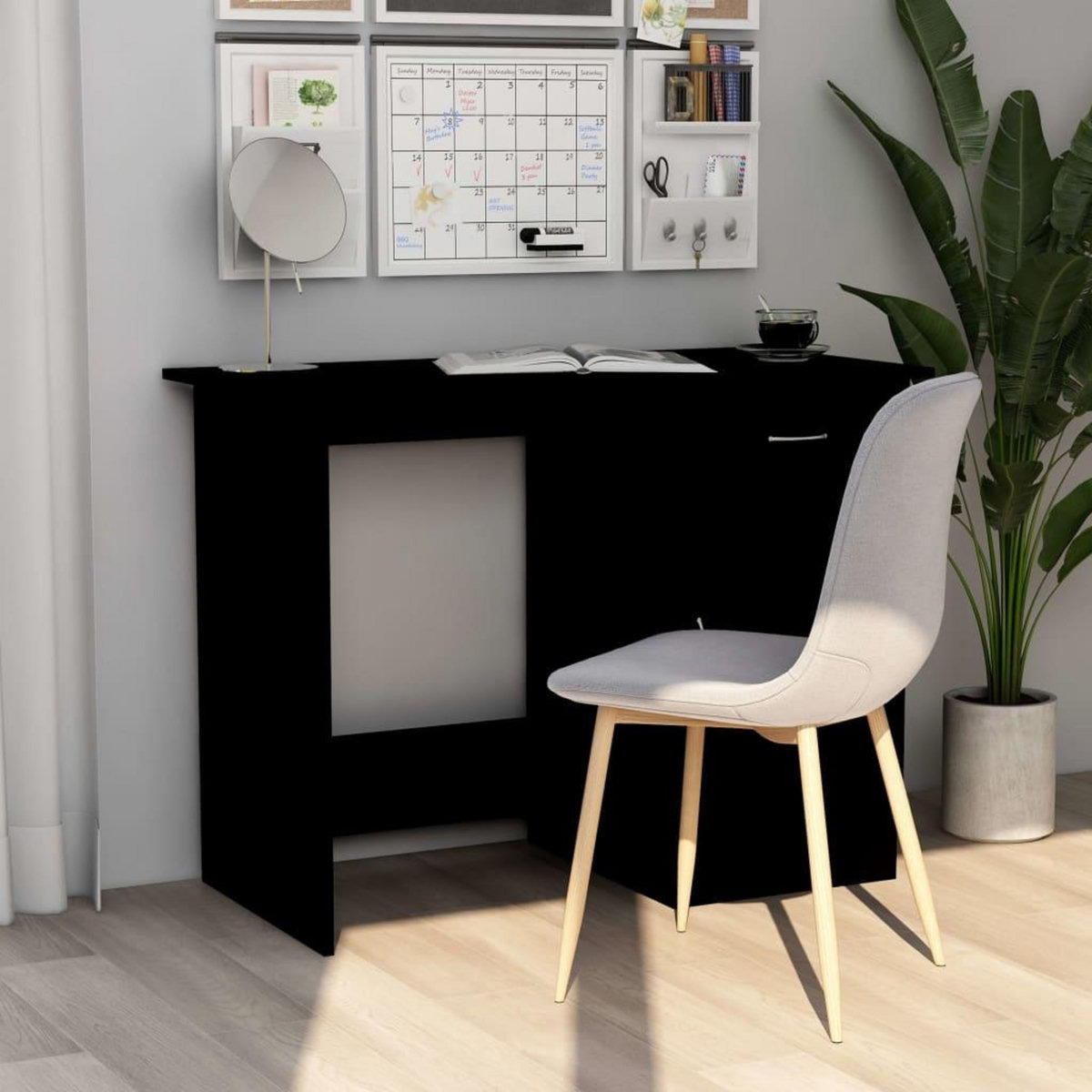 VIDAXL Bureau Noir 100x50x76 cm Bois d'ingenierie
