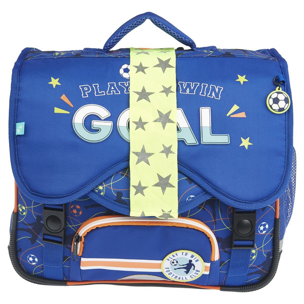 AUCHAN Cartable 36 cm bleu FOOTBALL