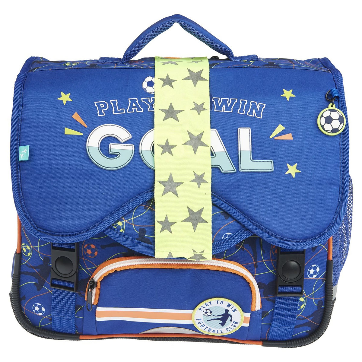 AUCHAN Cartable 36 cm bleu FOOTBALL