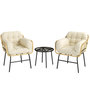Voir la diapositive 1 : OUTSUNNY Salon de jardin 2 places design résine tressée effet rotin naturel métal noir