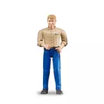 bruder figurine homme blond avec pantalon bleu