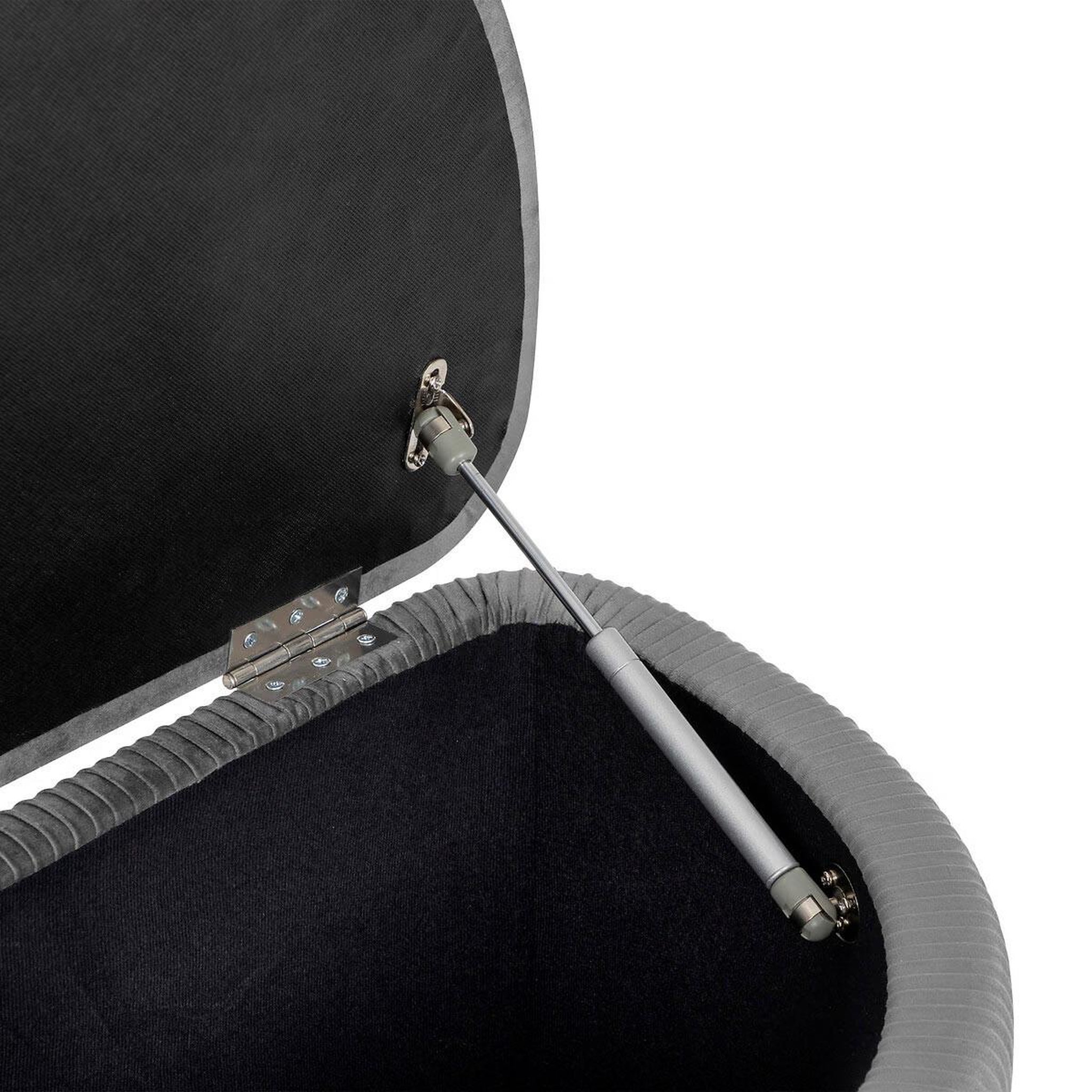 Voir la diapositive 3 : ATMOSPHERA Banc coffre en velours  solaro  100cm gris