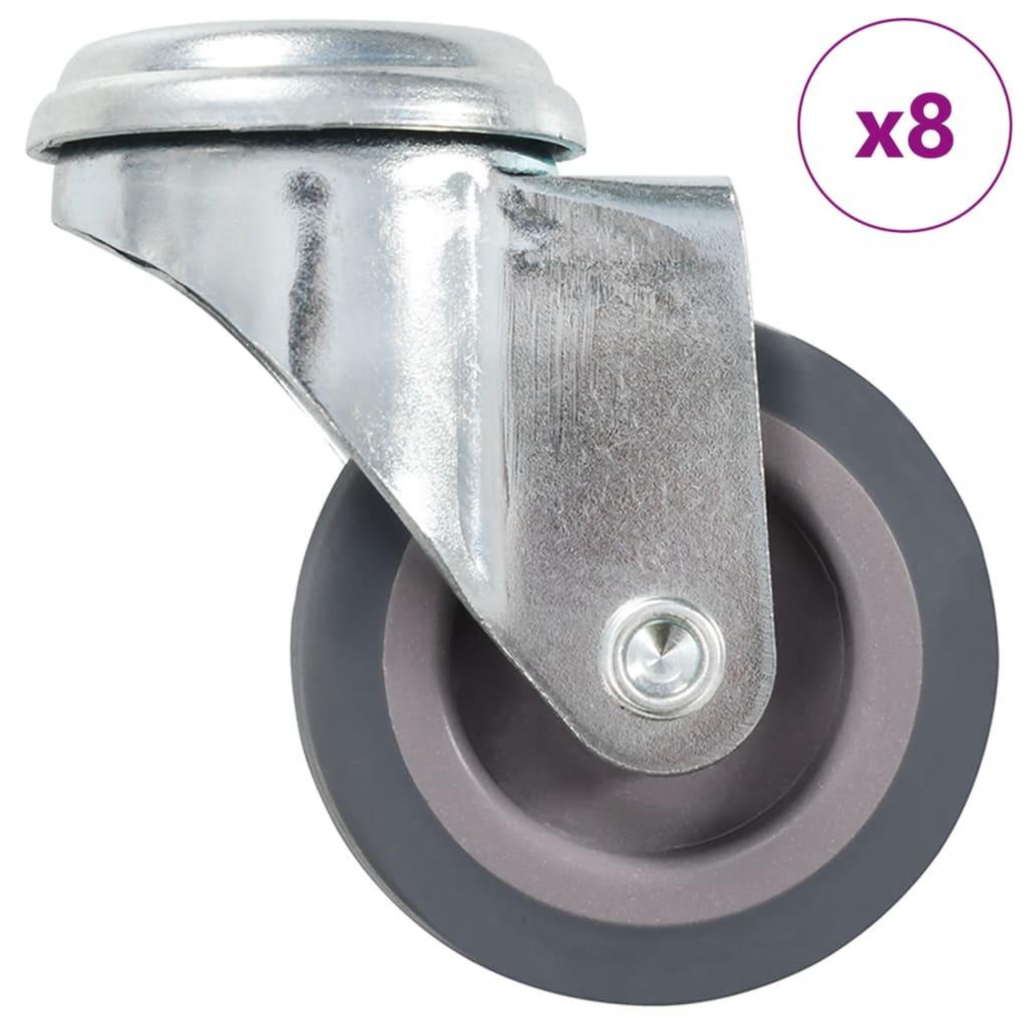 VIDAXL 8 pcs Roulettes pivotantes a trou de boulon 50 mm