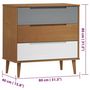 Voir la diapositive 6 : VIDAXL Commode MOLDE Marron 80x40x80 cm Bois de pin solide
