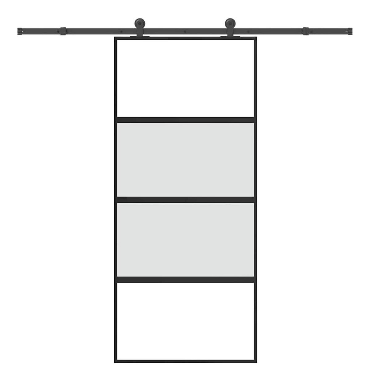 VIDAXL Porte coulissante kit de quincaillerie trempe verre aluminium