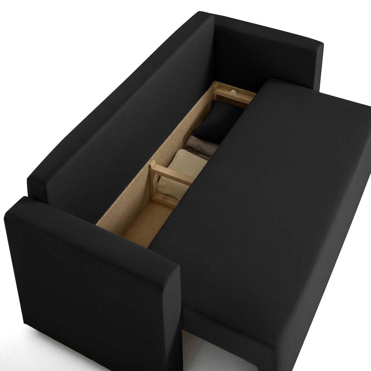 BEST MOBILIER Regala - canapé 3 places - convertible avec coffre - en tissu