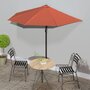Voir la diapositive 1 : VIDAXL Parasol de balcon et mat en aluminium Terre cuite 270x144x222cm